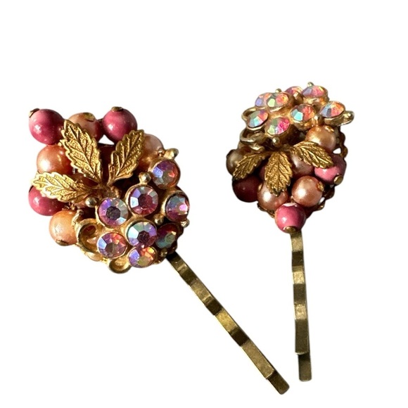 Hollywood Glamour Floral Hairpins Vintage Statement Hair Accessories Clips - Picture 3 of 3